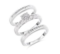 The Bridal Suite 9ct White Gold Diamond Engagement, Wedding And Half Eternity Ring Set - 67pts - S3271-N