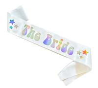 The Bride Iridescent Sash, 70s Retro Hippie Disco Themed Bachelorette Bridal Shower Engagement Party Décor, Miss to Mrs, Future Wifey, Feyonce, Future Mrs Sash