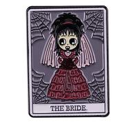 The Bride Lydia Goth Witch Ghost Tarot Card Fortune Telling 1.2" Enamel Pin Badge