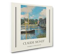 The Bridge At Argenteuil By Claude Monet Canvas Print | Gallery Wrapped 30mm Frame Wall Art | 20x20 inches | Ready to Hang | Impressionist Cityscape Picture | Living Room Bedroom Lounge Office