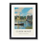 The Bridge At Argenteuil By Claude Monet Exhibition Museum Painting Framed Print | A3 Black Framed Wall Art | Ready to Hang | Modern Cityscape Picture | Living Room Bedroom Lounge Office