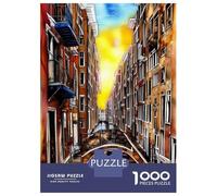The Bridge at Venice Canal 1000 Piece Jigsaw Puzzle, Romantic City Break Scene, 1000 Pieces for Adults, Travel Gift for Home Décor Fans, Decorative Artwork, 52x38cm/1000pcs