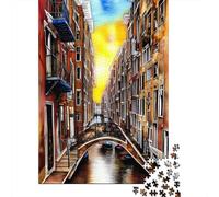 The Bridge at Venice Canal Adult Paper Puzzle, Historic Small Town View, Thick Cardboard Pieces, Mindful Activity for Families, Gift Idea, 70x50cm/1000pcs
