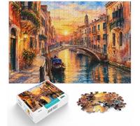 The Bridge at Venice Canal Jigsaw 1000pcs (38x26cm) for Adults | For a break from screens, this adult jigsaw puzzle with 1000 pieces fits quiet evenings and weekends.