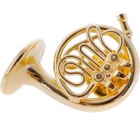The Bridge Collection 1.5" Miniature Gold Brass French Horn Pin - Musical Instrument Lapel Pin - Mini Trumpet Collectible - Gift for Musicians & Music Teacher - Stylish Music Pin