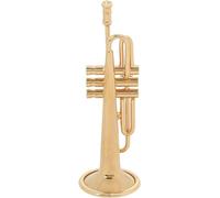 The Bridge Collection 2.5" Gold Brass Trumpet Miniature-Mini Trumpet Figurine-Musical Instrument Decor-Gold Brass Trumpet Replica-Gift for Instrument Players & Music Teacher-Music Room Decorations