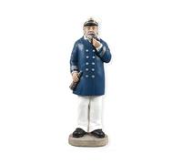 The Bridge Collection 20" Classic Sea Captain Figurine - Nautical Boat Captain in Blue Coat with Binoculars - Beach House and Harbor Style Decor