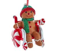 The Bridge Collection 3.5" Gingerbread Child in Wheelchair Ornament - Home for The Holidays - Christmas Tree Ornaments