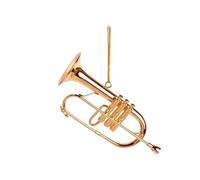 The Bridge Collection 3.5" Gold-Toned Flugelhorn Ornament - Miniature Musical Christmas Tree Decoration