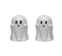 The Bridge Collection 3" Halloween Stoneware White Ghost Salt & Pepper Shakers - Fall Ghosts Salt & Pepper Shaker Set- Kitchen Accessories