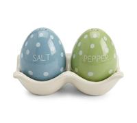 The Bridge Collection 4" Polka Dotted Egg Salt and Pepper Shaker Set - 3 Piece Set - Easter Kitchen Items - Fun Salt and Pepper Shakers for Home Decor