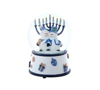 The Bridge Collection 4" Resin Hanukkah Snow Globe - Snowman and Menorah Decoration, Jewish Festival Gift, Unique Judaica Water Globe