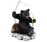 The Bridge Collection 6.5" Fishing Black Bear with Fish Figurine