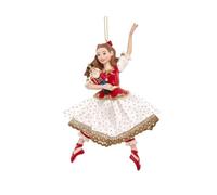 The Bridge Collection 6.5" Resin Clara in Red Dress with Nutcracker Doll Ornament - Nutcracker Ballet Christmas Tree Decoration, Dance Holiday Ornament