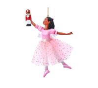 The Bridge Collection African American Clara Ballerina - Pink Ballet Nutcracker Ornament for Holiday Decor - Dancing Clara With Nutcracker Christmas Decoration