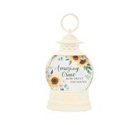 The Bridge Collection - "Amazing Grace LED Water Glitter Lantern with Sunflower Design - Sypmathy Gift for Lost Loved Ones - Battery or USB Powered Decorative Light with Swirling Glitter