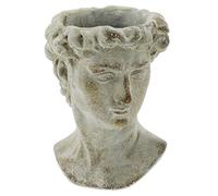 The Bridge Collection Antique Style Old World Greek Statue Head Cement Face Planter Pot