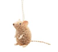 The Bridge Collection Buri Mouse Ornament - 3" Primitive Mice Christmas Ornament - Woodland Animal Holiday Decor
