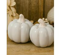 The Bridge Collection Ceramic Pumpkin Salt And Pepper Shaker Set - Fall Kitchen Tabletop Accent - Autumn Harvest Dining Decor For Thanksgiving