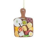 The Bridge Collection Cheese Board Christmas Ornament - Resin Charcuterie Holiday Food Decoration - Gourmet Cheese Tray Ornament with Realistic Detail