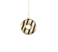 The Bridge Collection Chocolate Drizzled Cookie Ornament - Glass Dessert Snack Cookie with Chocolate Icing