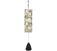 The Bridge Collection Cylinder Wind Chime with Daisy and Bee Design - Thoughtful I Love You Gift - Decorative Wind Chime for Spring or Summer Decor