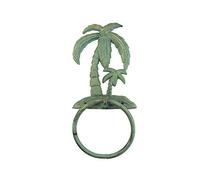 The Bridge Collection Decorative Cast Iron Towel Ring (Palm Trees)