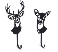 The Bridge Collection Deer Wall Hooks Set of 2 Metal Lodge Decor