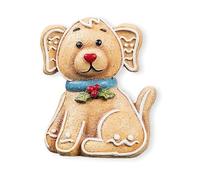 The Bridge Collection Gingerbread Dog Christmas Figurine - Gingerbread Cookie Puppy Tabletop Figure with Icing Accents- Perfect Animal Gift for Dog Lovers