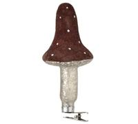 The Bridge Collection Glass Brown Mushroom Clip-On Ornament - 4.5" Mushroom Toadstool Ornament Clip On