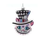 The Bridge Collection Glass Cheshire Cat Ornament - Alice in Wonderland Whimsical Christmas Ornament