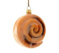 The Bridge Collection Glass Cinnamon Roll Ornament - 3.25" Sweet Breakfast Pastry Christmas Ornament