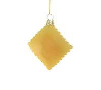 The Bridge Collection Glass Ravioli Ornament - 2" Pasta Christmas Ornament - Food Themed Holiday Decor