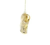 The Bridge Collection Gold Clog Shoe Ornament - Glass Clog Shoe or Sandal Christmas Ornament - Gilded Looking Finish Miniature Replica of Foam Clog