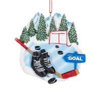 The Bridge Collection Ice Hockey Stick, Goal & Puck Christmas Ornament - Hockey Sports Ornament Gift for Hockey Players