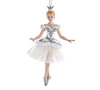 The Bridge Collection Nutcracker Snow Queen Ballet Dancer Christmas Ornament - Glittery Crowned Ballerina - 6"H
