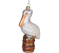 The Bridge Collection Pelican Ornament - Blown Glass Christmas Tree Ornament for Coastal Decor - Beach Life, Christmas at The Beach, Christmas Vacation
