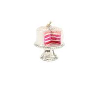 The Bridge Collection Pink 4 Layer Cake on Pedestal Christmas Ornament - Sweet Holiday Bakery Cake with Vanilla Icing Glass Dessert Ornament