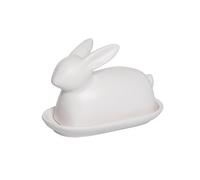 The Bridge Collection Rabbit Butter Dish With Lid - Bunny Shaped Covered Butter Holder - Spring Table Decor And Easter Entertaining