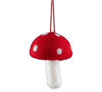 The Bridge Collection Red and White Felt Toadstool Mushroom Ornament - Woodland Mushroom Christmas Ornament