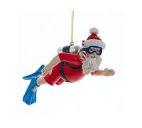 The Bridge Collection Scuba Santa Christmas Tree Ornament of Santa Claus Scuba Diving - Beach Coastal Santa Diver Ornament