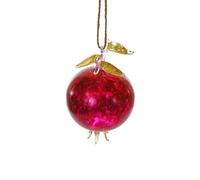 The Bridge Collection Shimmering Pomegranate Ornament - Home for The Holidays - Christmas Tree Ornaments - Greek Fruit for Kitchen Decor
