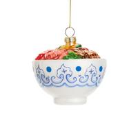The Bridge Collection Sushi Poke Bowl Ornament - Detailed Glass Holiday Decoration with Seafood and Veggie Garnishes - Japanese Food Lover’s Christmas Tree Accent