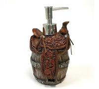 The Bridge Collection Western Saddle Soap Dispenser & Lotion Pump - Country Western for Home Decor - Western Decor for Native, Country, Cabin Decor