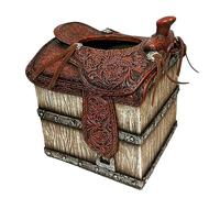 The Bridge Collection Western Saddle Tissue Box Cover - Country Western for Home Decor - Western Decor for Native, Country, Cabin Decor