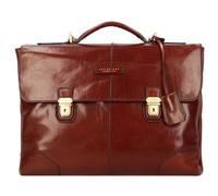 The Bridge Vespucci briefcase leather 40 cm laptop compartment brown