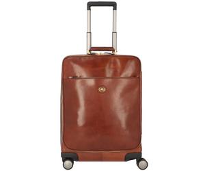 The Bridge Viaggio 4 roll cabin trolley leather 53 cm brown