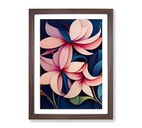 The Brilliant Flowers Framed Print | A4 Walnut Framed Wall Art | Ready to Hang | Modern Floral Picture | Living Room Bedroom Lounge Office