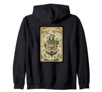 The Brine Priestess Tarot Meditating Skeleton Jar Zip Hoodie