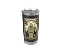 The Brine Priestess Tarot Monk Skeleton Spoon Jar Stainless Steel Insulated Tumbler